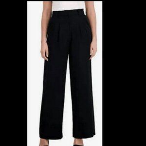 NWT French Connection Black Wide Leg Trouser Pants Womens Size L